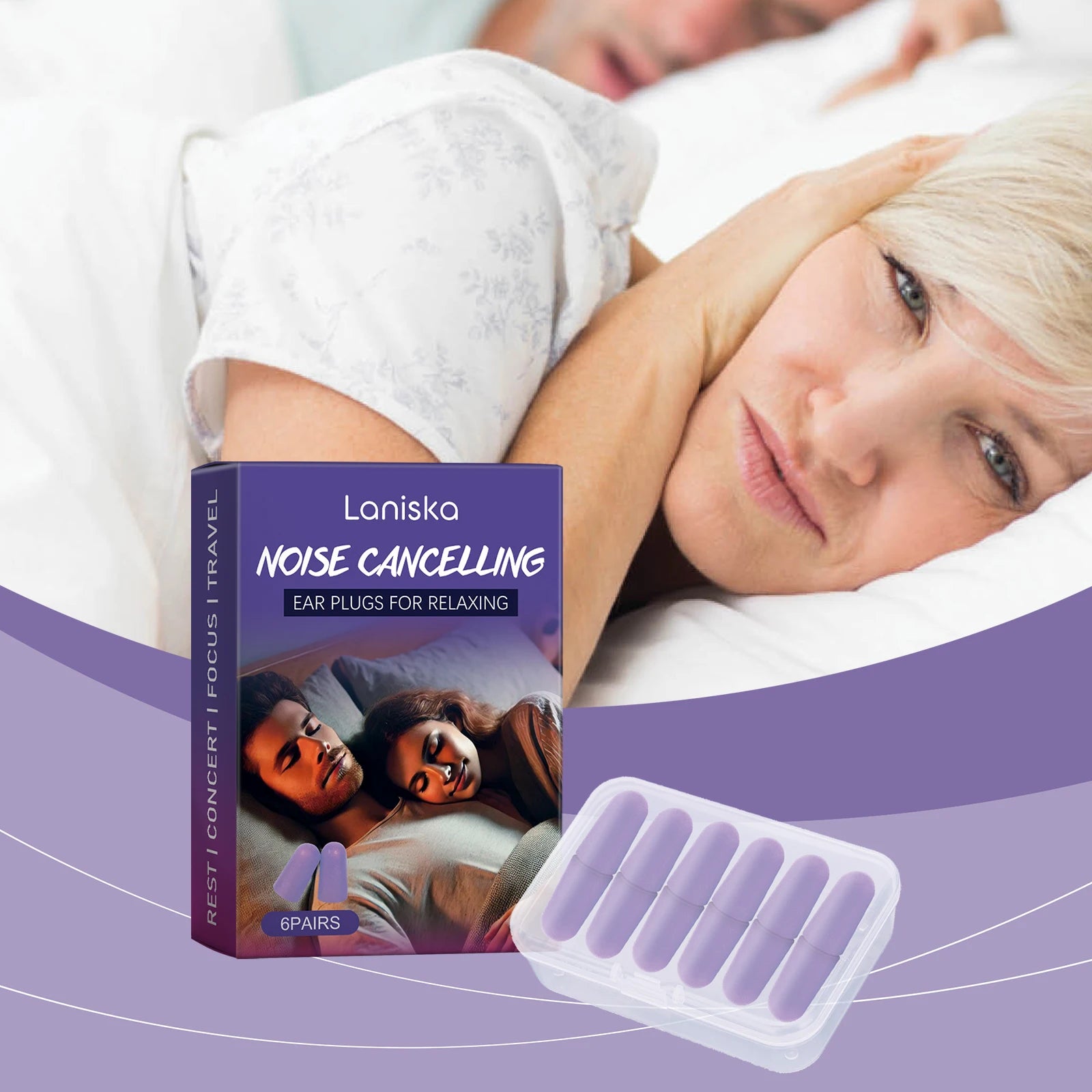 Laniska Portable Sleep Care Earplugs Daily Relief for Improved Sleep Quality Noise Cancelling TWS Earphones & Headphones NovaCart