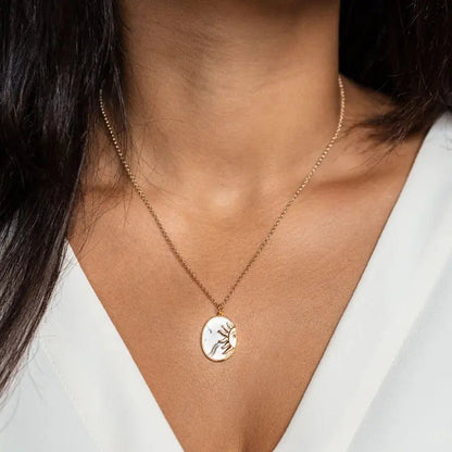 Pearl Shell Sun Pendant Necklace LUNAR VINES