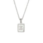 18K Golden Chain Necklaces Male Square Natural Shell Initial Letters Pendant Stainless Steel Jewelry