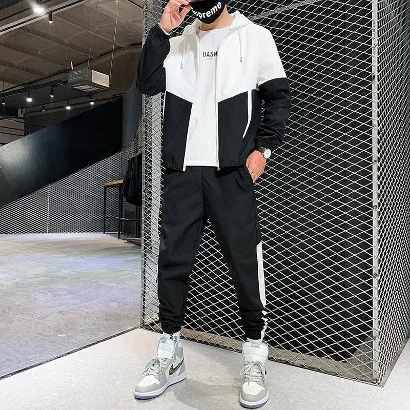 2026 Men Tracksuit Casual Joggers Hooded Sportswear Jackets And Pants 2 Piece Sets Hip Hop Running Sports Suit NovaCart