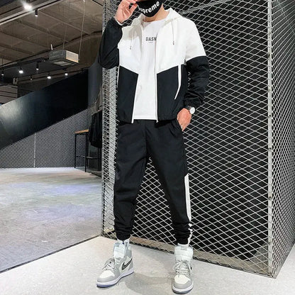 2026 Men Tracksuit Casual Joggers Hooded Sportswear Jackets And Pants 2 Piece Sets Hip Hop Running Sports Suit NovaCart