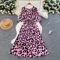 V-Neck Tunic Slim Casual Midi Dress