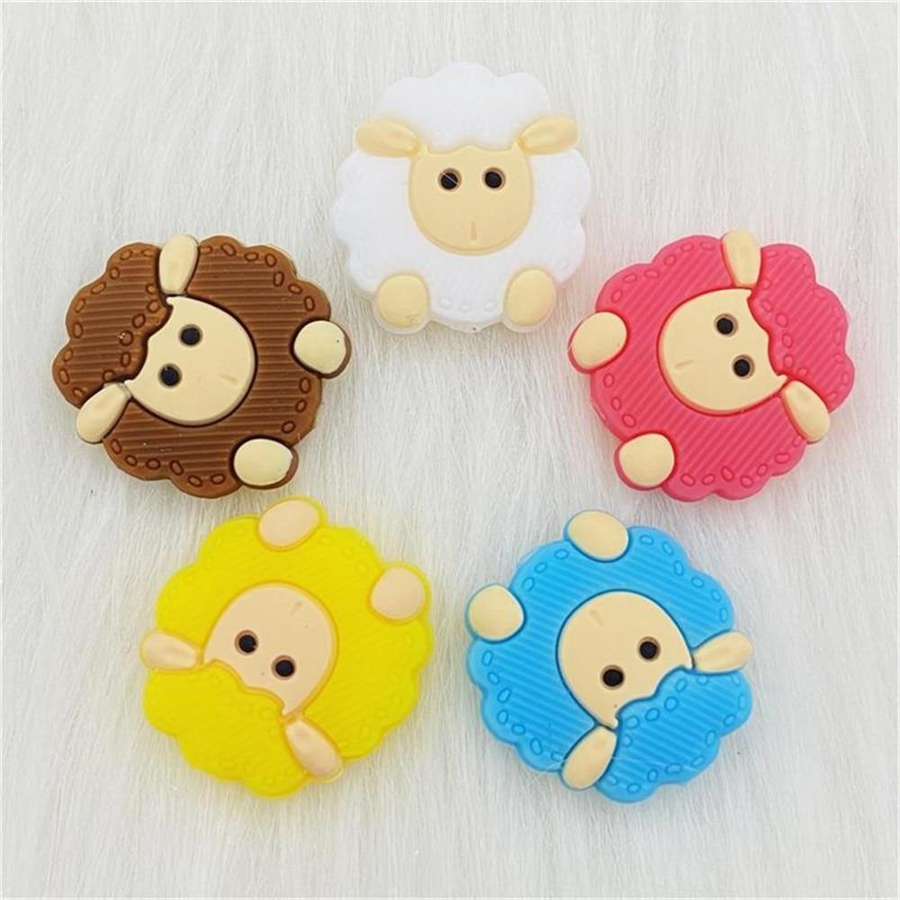 5pcs Animals Cartoon Silicone  Teething  Sheep   For Children Newborn Baby Teether For Teeth Stevvex