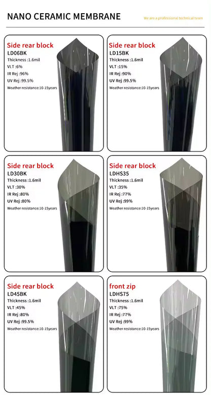 Multi-color Selection Magnetic Control Thermal Reflection Solar Film 99% UVR 15% VLT Automotive Windshield Sunscreen Window Film NovaCart