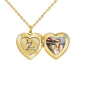 Personalized Picture Open Heart Locket Shape Necklace Custom Photo Text Pendant Jewelry