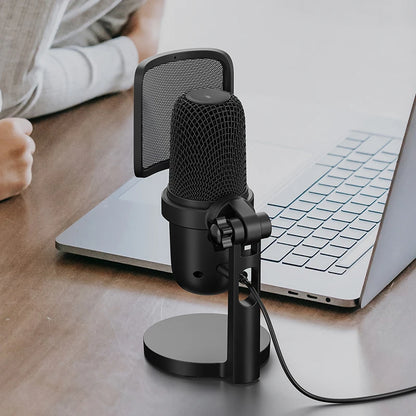 Portable Wired Microphone Gaming Podcast Condenser Microphone Plug and Play Tap-to Mute Sensor Microphones NovaCart