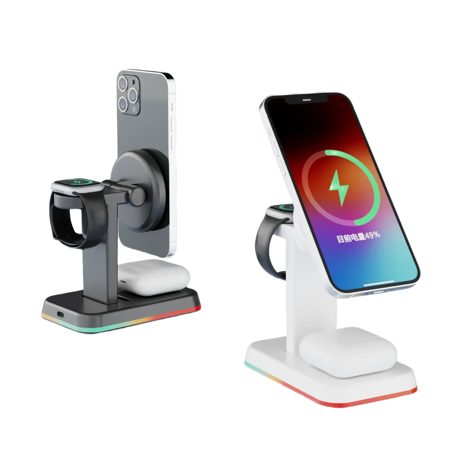 Revolutionary 3-in-1 Magnetic Wireless Charger - Fast Charge Your Devices with Style!
