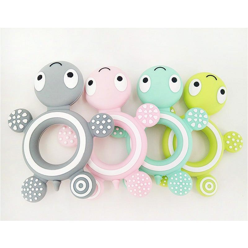 Baby Silicone Teethers Food  Cute Turtle Tiny  Teething Baby Shower Gifts Cartoon Animals Teether Stevvex