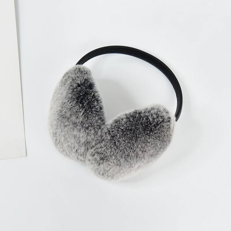 RTS Luxury Real Rex Rabbit Fur Ear Muffle Women's Winter Outdoor Warm Earmuffs Fashion Soft Earflap Ear Cover NovaCart