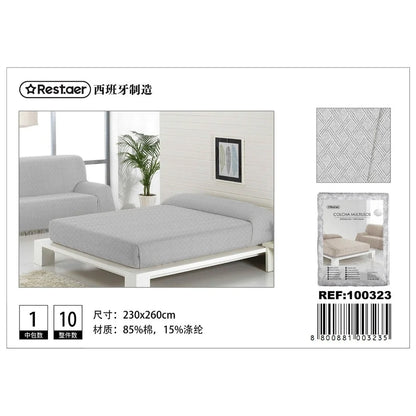 Beige grey braided multipurpose blanket 180x260cm for home NovaCart