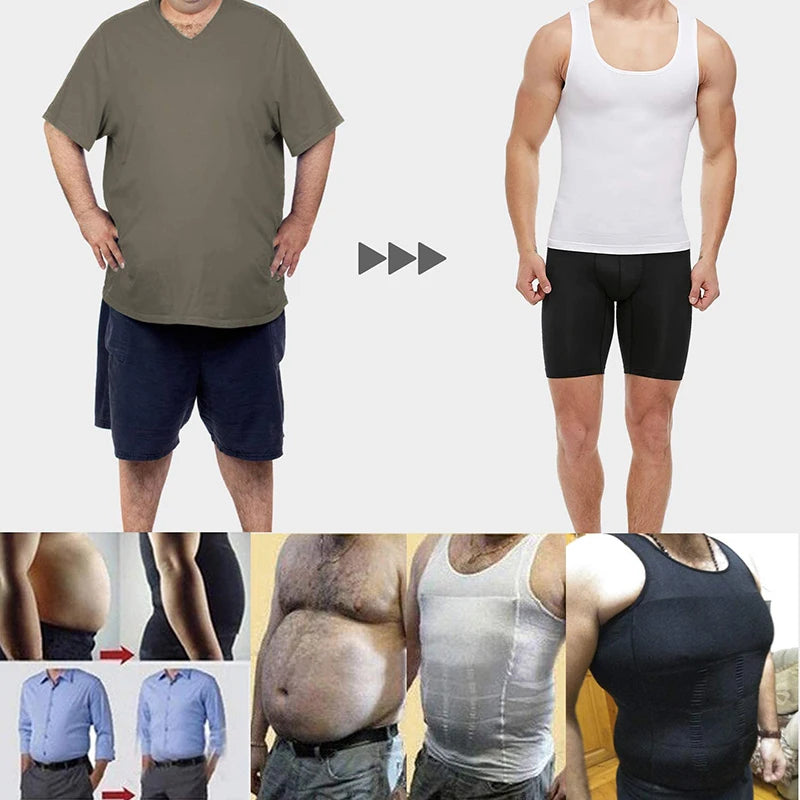 Mens Slimming Body Shaper Chest Compression Shirts Tummy Control Shapewear Gynecomastia Abdomen Slim Vest Waist Trainer Corset NovaCart