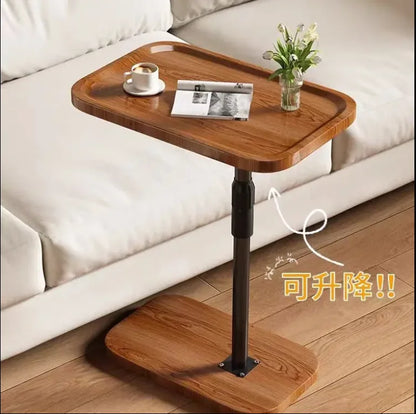 Nordic Wooden Modern Shaped Folding Coffee Tables for Living Room Apartment Bed Adjustable Height Side Table Wood Home NovaCart