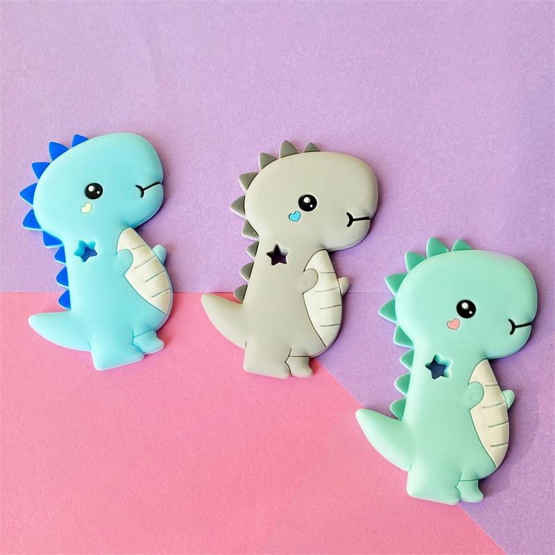 Dinosaur Teether Teething Animal Shape  Chewable Chewing Toys For Baby Boys And Girls  BPA Free Food Pefect Gift Stevvex