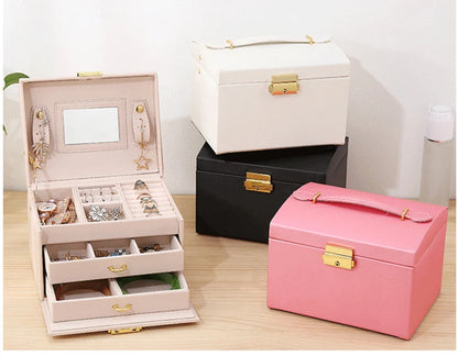 Hot Sale PU Leather Jewelry Storage Box Different Color Organizer for Earrings Necklace Jewelry NovaCart