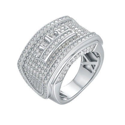 Men's Hip Hop Ring S925 Silver King Letter Moissanite Lab Diamond Pass Tester GRA Certified Luxury Jewelry NovaCart