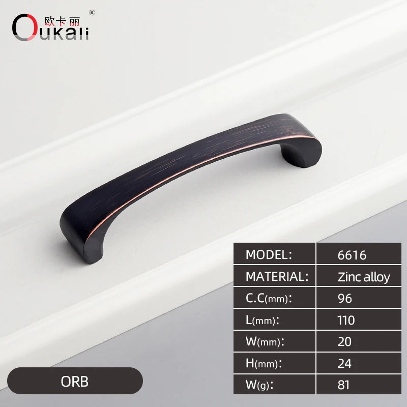 Oukali Nordic Style Atmospheric Brushed Brass Cabinet Wardrobe Knobs Handles Kitchen Bedroom Furniture Handles NovaCart