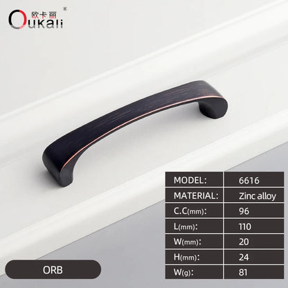 Oukali Nordic Style Atmospheric Brushed Brass Cabinet Wardrobe Knobs Handles Kitchen Bedroom Furniture Handles NovaCart