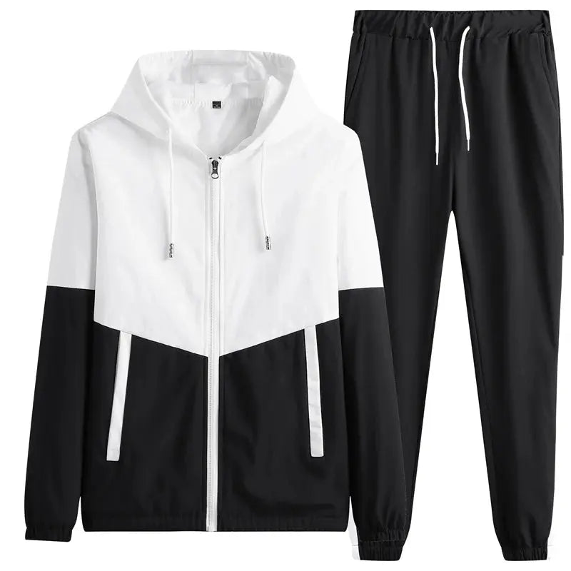 2026 Men Tracksuit Casual Joggers Hooded Sportswear Jackets And Pants 2 Piece Sets Hip Hop Running Sports Suit NovaCart