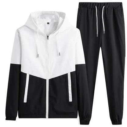 2026 Men Tracksuit Casual Joggers Hooded Sportswear Jackets And Pants 2 Piece Sets Hip Hop Running Sports Suit NovaCart