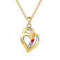925 Sterling Silver Mothers Necklace with 3 Birthstones Romantic Name Heart Pendants
