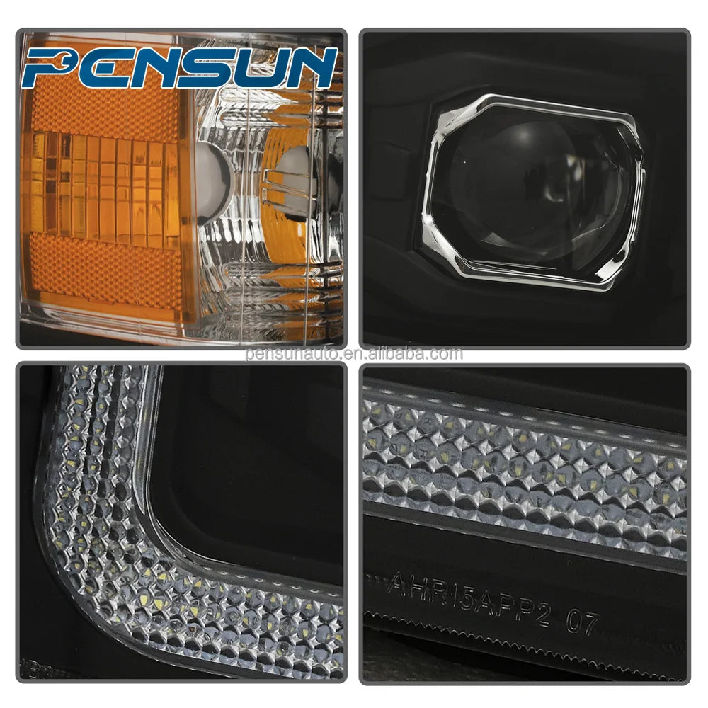 Auto Parts ABS Material Headlight Assembly 2007-2013 for Chevy for Silverado 1500HD 2500HD With LED Lens DRL Headlights Black NovaCart