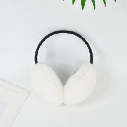 RTS Luxury Real Rex Rabbit Fur Ear Muffle Women's Winter Outdoor Warm Earmuffs Fashion Soft Earflap Ear Cover NovaCart