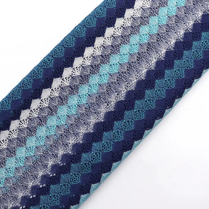 Latest Design Wave Pattern Polyester Lace Fabric for Women's Clothing Underwear Bags Home Textiles Use Colorful Knitted Material NovaCart