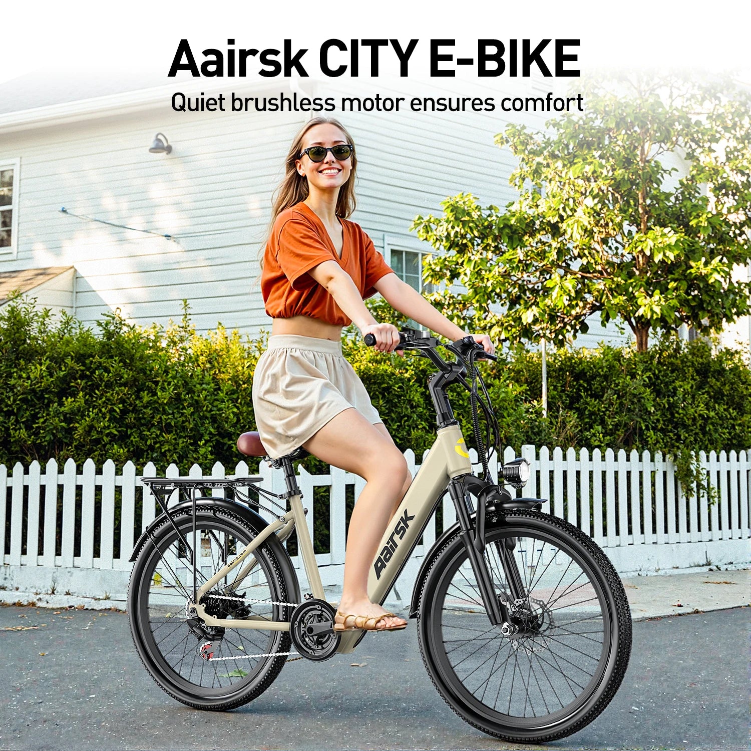 Aairsk 2025 ODM Model Electric City Bike for Adults Women High-Speed Pedal Assist 13Ah Lithium Rear Hub for Off-Road Riding NovaCart