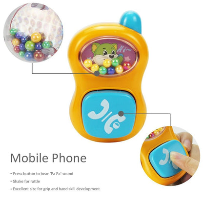 Baby Rattles Teether Shaker Grab and Spin Rattle Musical Toy Set Early Educational Toys For Baby Stevvex