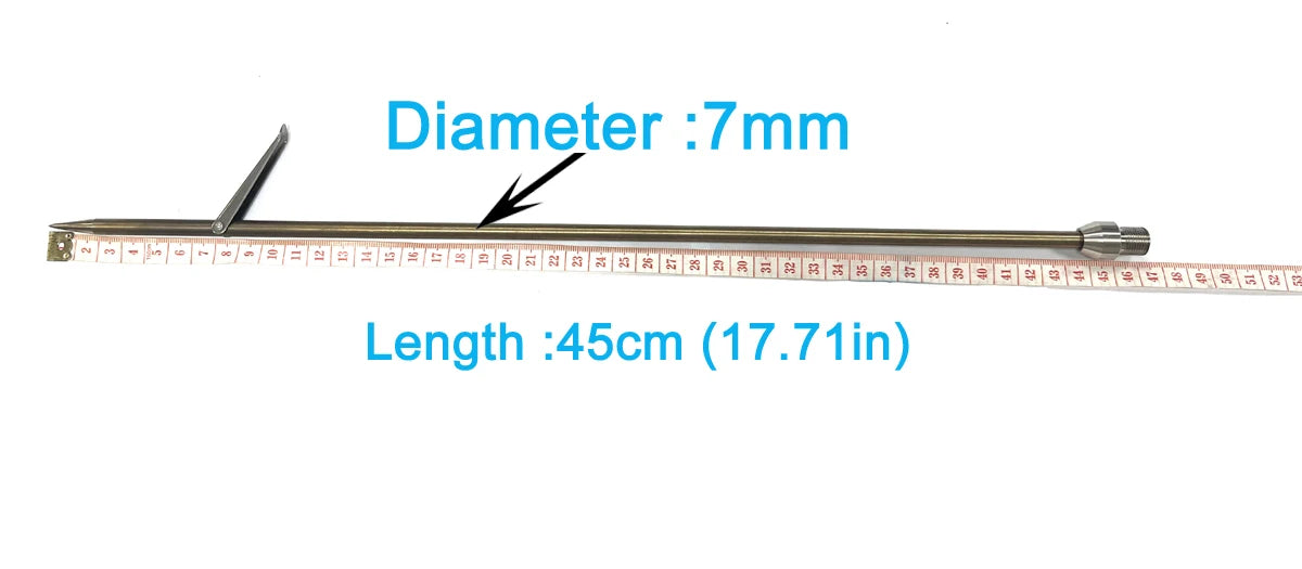 7' Travel Carbon Fibre Diving Spears Fishing Gun Accessoris Open 1 Prong Single Barb Tip for Hunting NovaCart