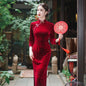 202 National Style Slimming Long Nine-minute Sleeve Wedding Mother Show Wholesale New Velvet Jacquard Cheongpao NovaCart