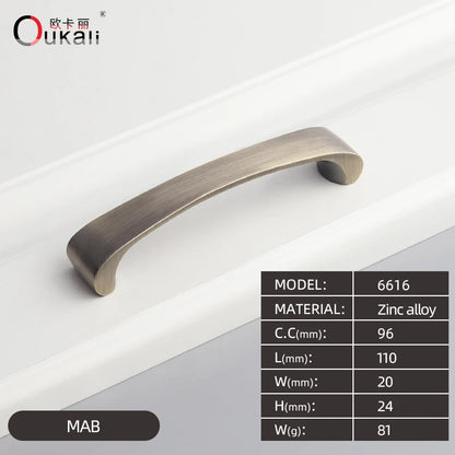 Oukali Nordic Style Atmospheric Brushed Brass Cabinet Wardrobe Knobs Handles Kitchen Bedroom Furniture Handles NovaCart