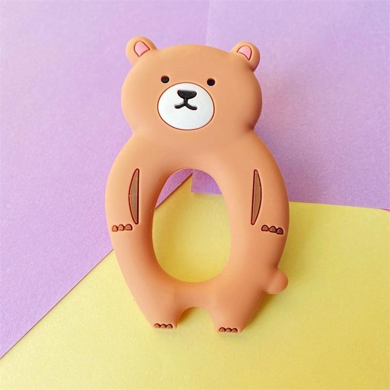 4pcs  Bear Silicone  Teether Baby Teething Toys Chewable  Cartoon Animal Shape Baby Products Nursing Gift Stevvex