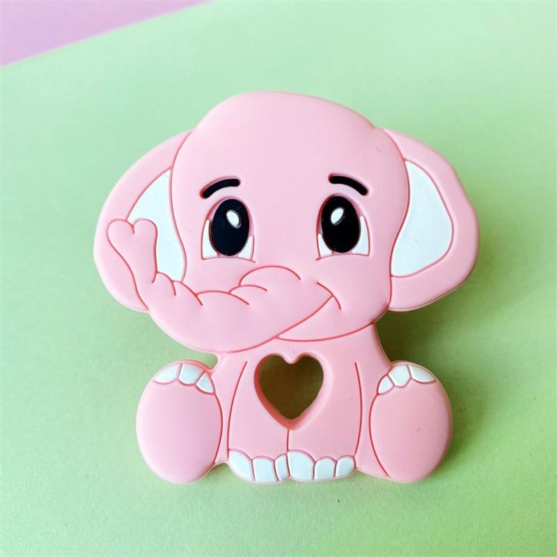 Cartoons Silicone Teether Mini Elephant  Animal Rodents Chewable Toys  Products For Parents Baby Boys And Girls Stevvex