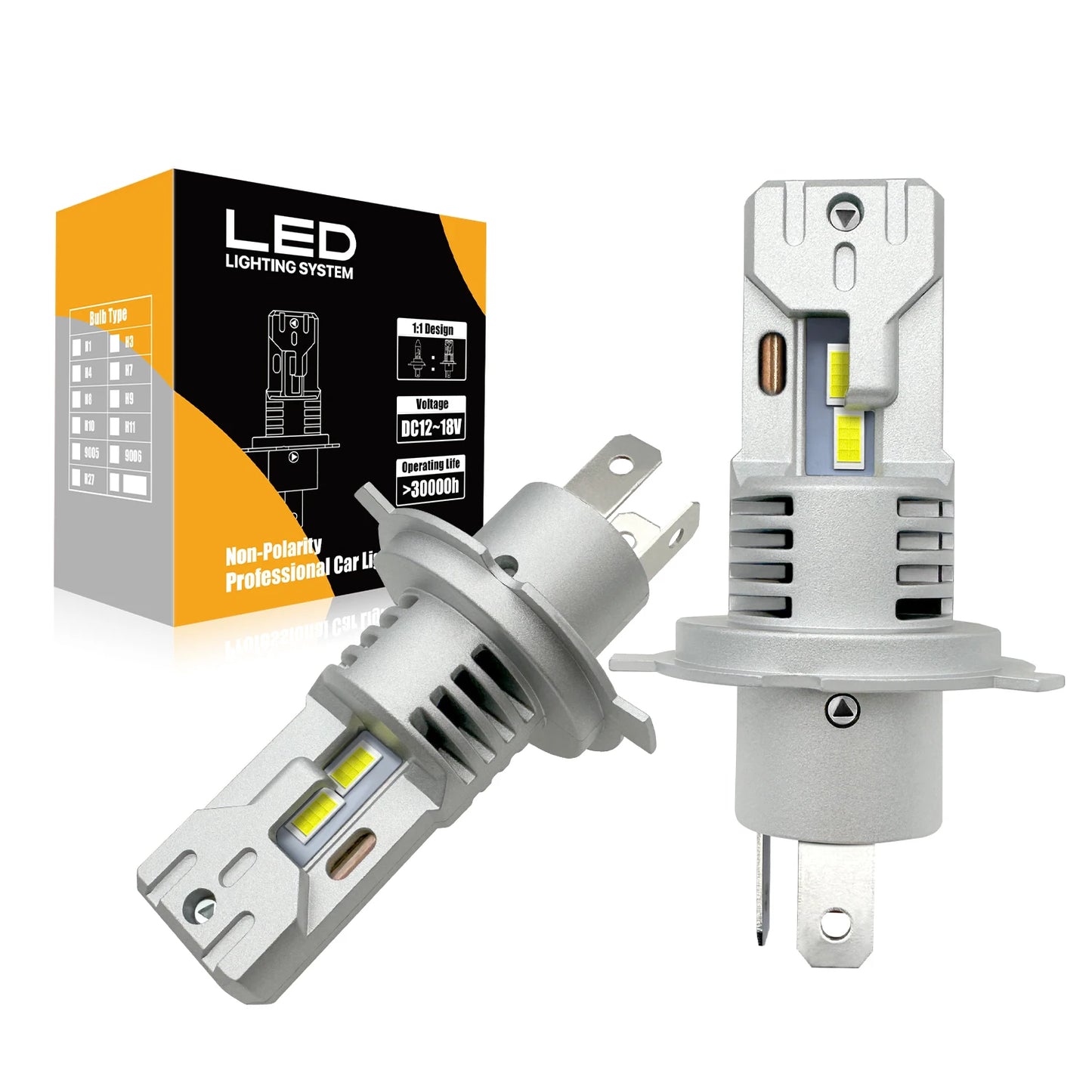 Leishen Factory Halogen Size H4 HB2 H19 Led Headlight Bulb 6000K Cool White Led Headlamp for Motorcycle Cars NovaCart