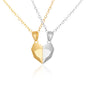 2Pcs Punk Heart Pendant Couple Necklace Lover Distance Faceted Magnetic Necklace
