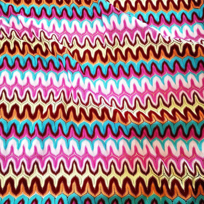 Knitting Lace Fabrics Zig Zag Wave Striped Lace Crochet Mesh Fabric Diy Fashion Cloth 155CM/1078 NovaCart