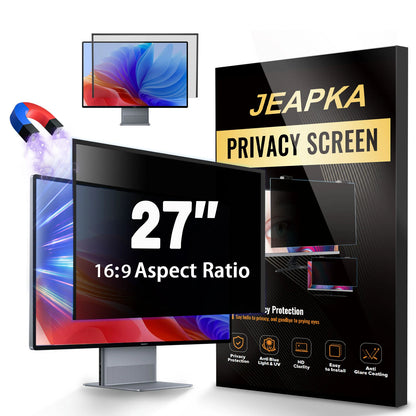 JEAPKA 27 Inch Frameless Monitor 16:9 Widescreen Privacy Screen Protector Hidden Design Magnetic Anti-Blue Light Shield NovaCart