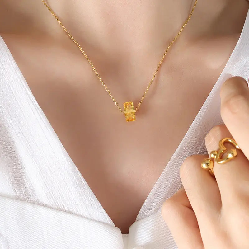 Birth Stone Pendant Necklace LUNAR VINES