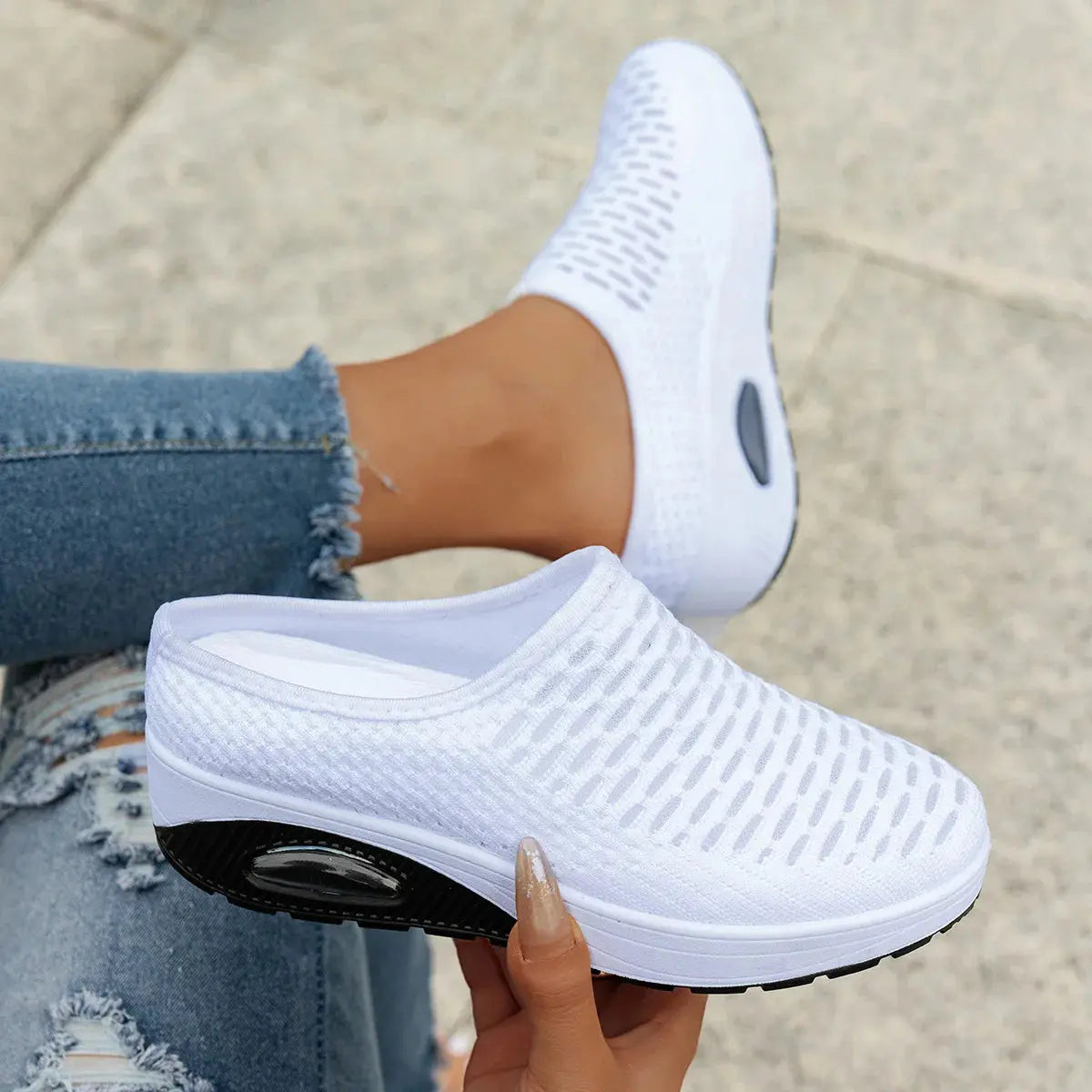 Women's Thick-Soled Half-Slip Slip-On Beach Air Cushion Shoes NovaCart