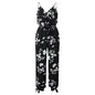 Women Sleeveless Loose Baggy Trousers Solid Romper Jumpsuit Cotton Print Broadcloth