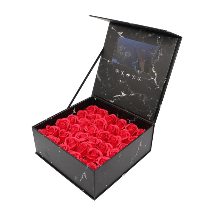 7'' Video Flower Box Decorative Paper Gift LCD Display Player with Photo and Music for Wedding Rings NovaCart