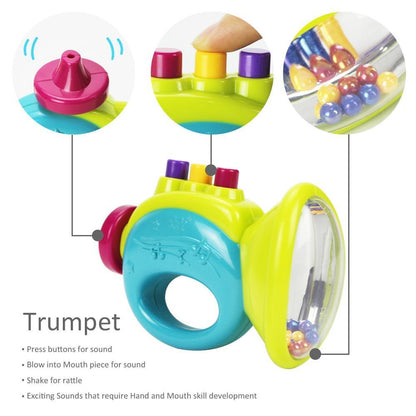 Baby Rattles Teether Shaker Grab and Spin Rattle Musical Toy Set Early Educational Toys For Baby Stevvex