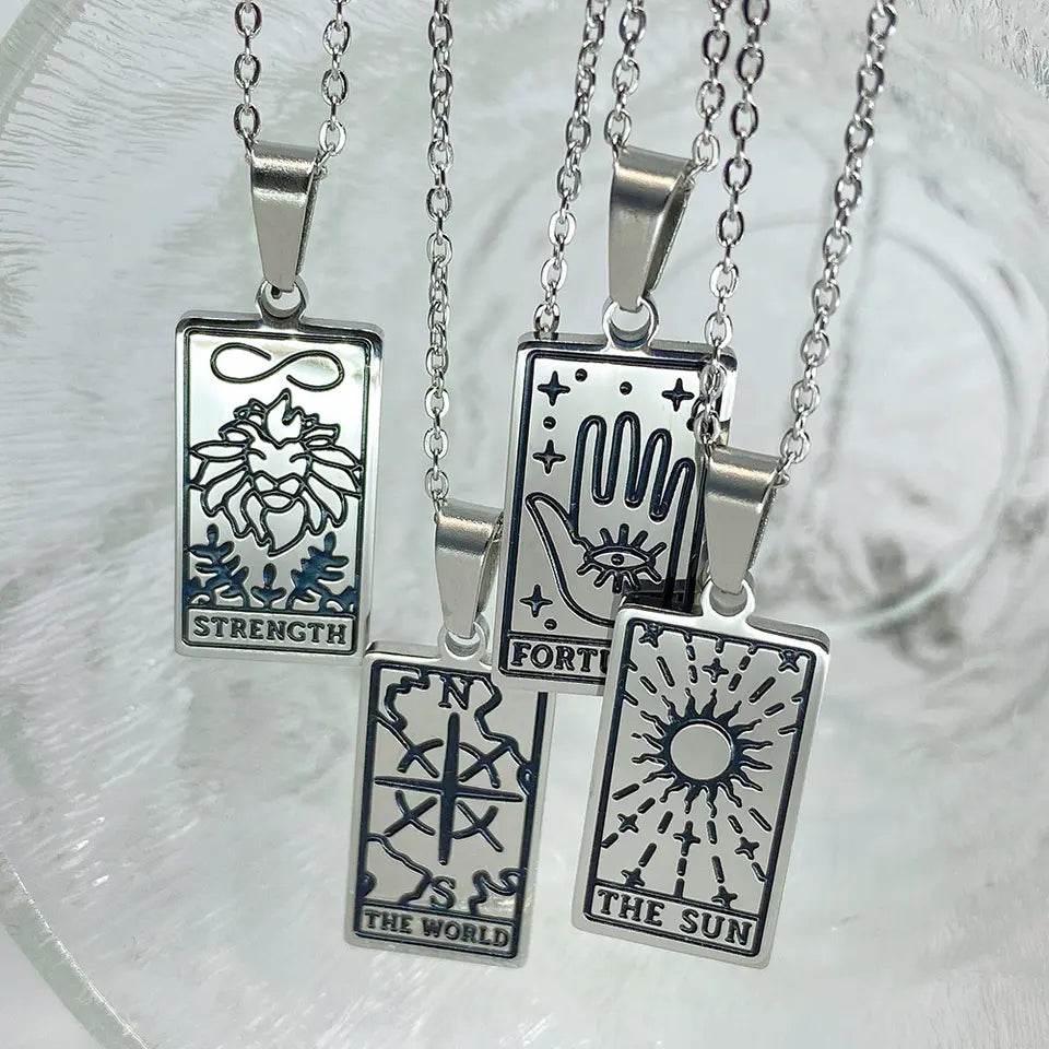 Tarot Card Pendant Necklace LUNAR VINES