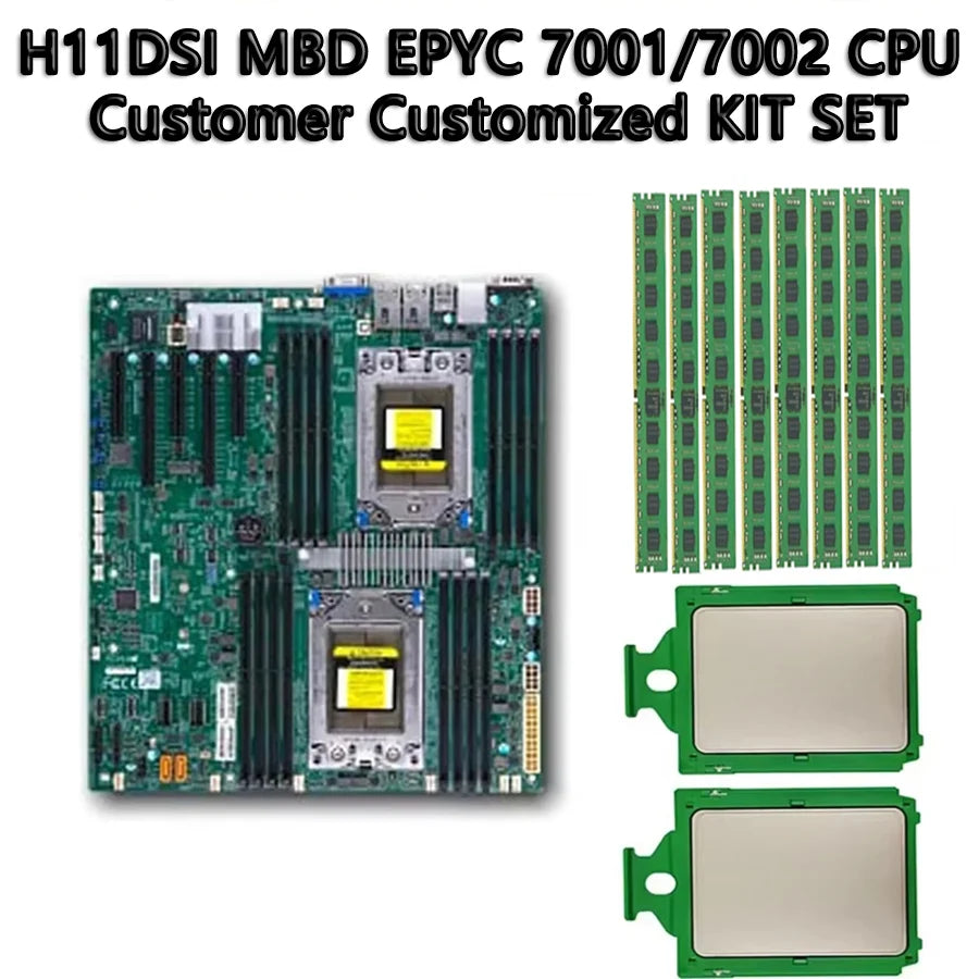 H11DSI Rev 2.0 E-ATX DDR4 Refurbished Server Motherboard with Integrated Graphics SATA Dual AMD EPYC 7001/7002 CPU Processor NovaCart