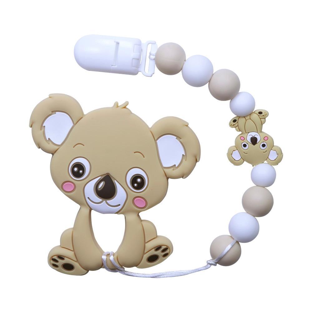 Baby Teething Lovely Koala Owl Horse Cookies Baby Teether Molar Toy Gift Raccoon Food Grade Silicone Beads For Kids and Baby Stevvex