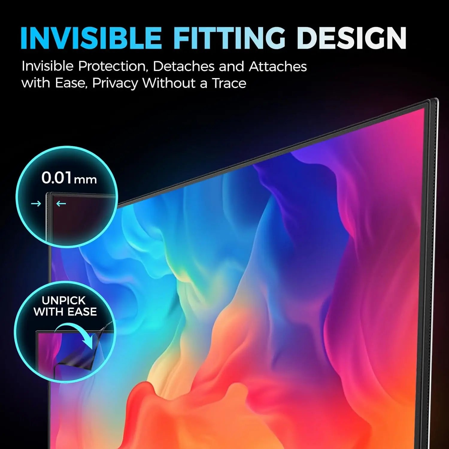 JEAPKA 27 Inch Frameless Monitor 16:9 Widescreen Privacy Screen Protector Hidden Design Magnetic Anti-Blue Light Shield NovaCart