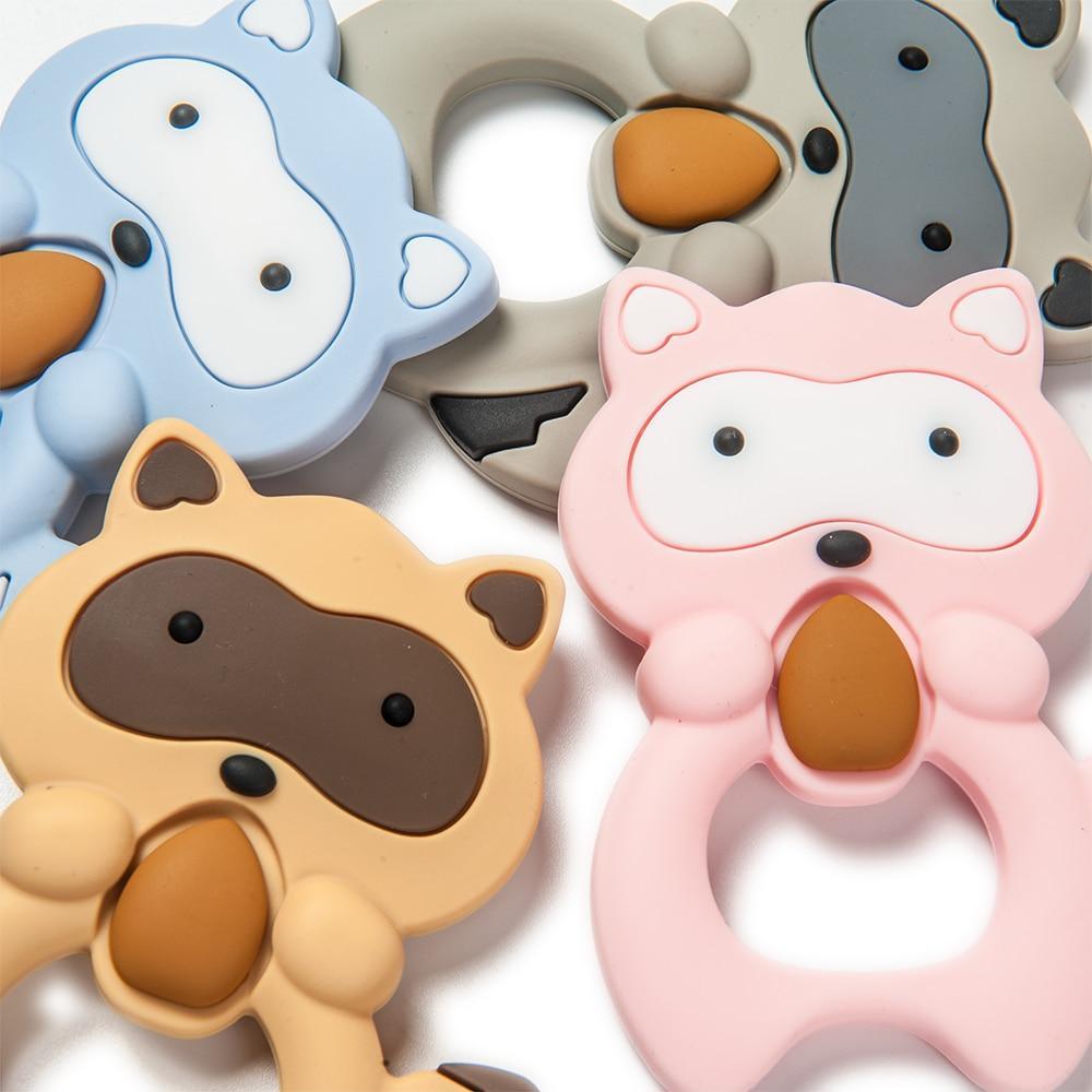 Silicone Raccoon Animal Cartoon Teether  Food Grade Chewable  Teething Toddle Safe For Baby And Perfect Gift For Babies Stevvex