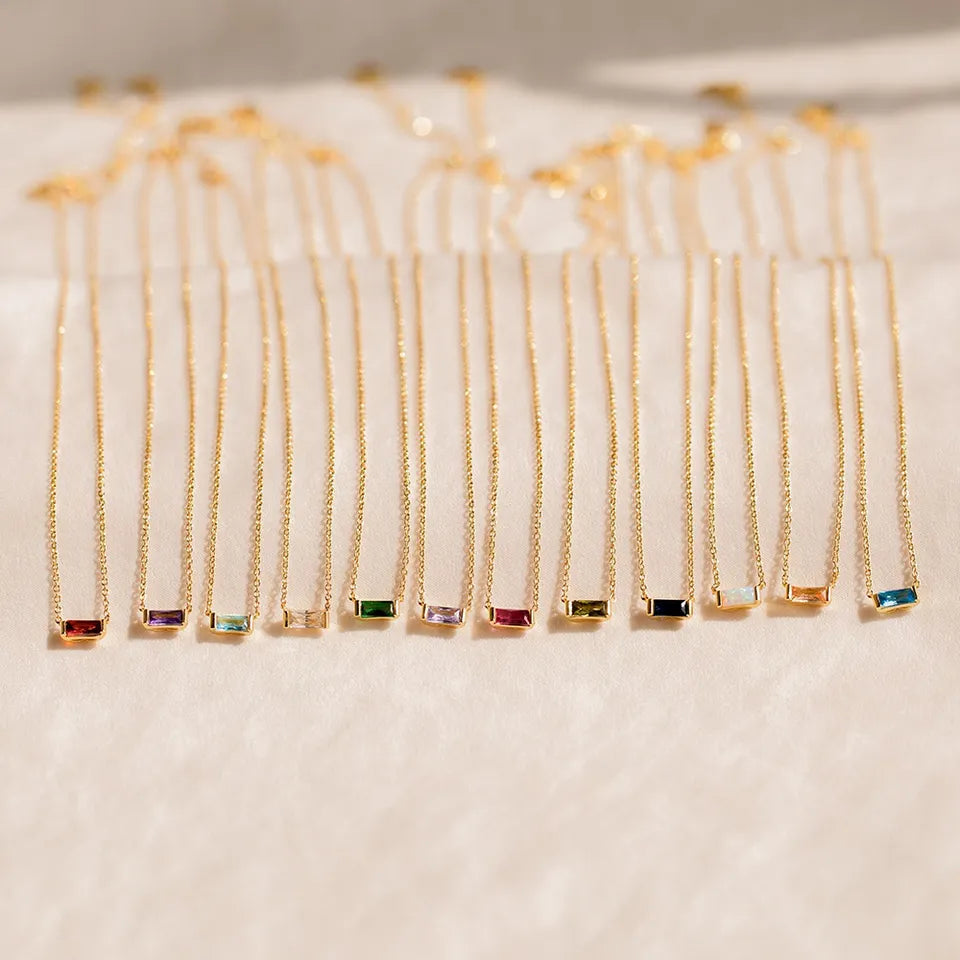 Birthstone Charm Necklace LUNAR VINES