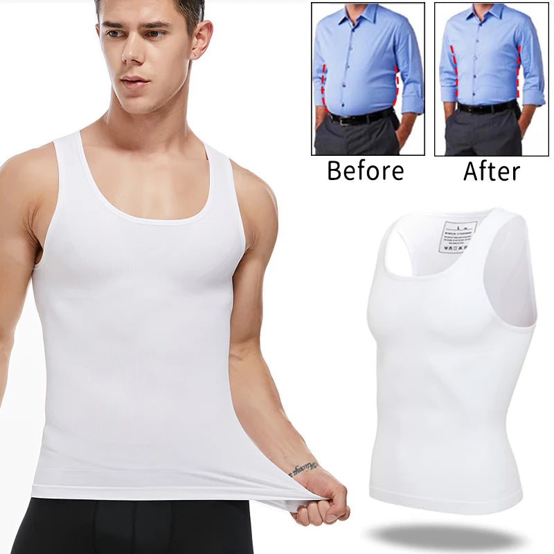 Mens Slimming Body Shaper Chest Compression Shirts Tummy Control Shapewear Gynecomastia Abdomen Slim Vest Waist Trainer Corset NovaCart